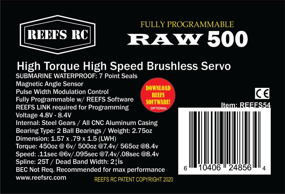 Reefs RC RAW500 HD Brushless Servo