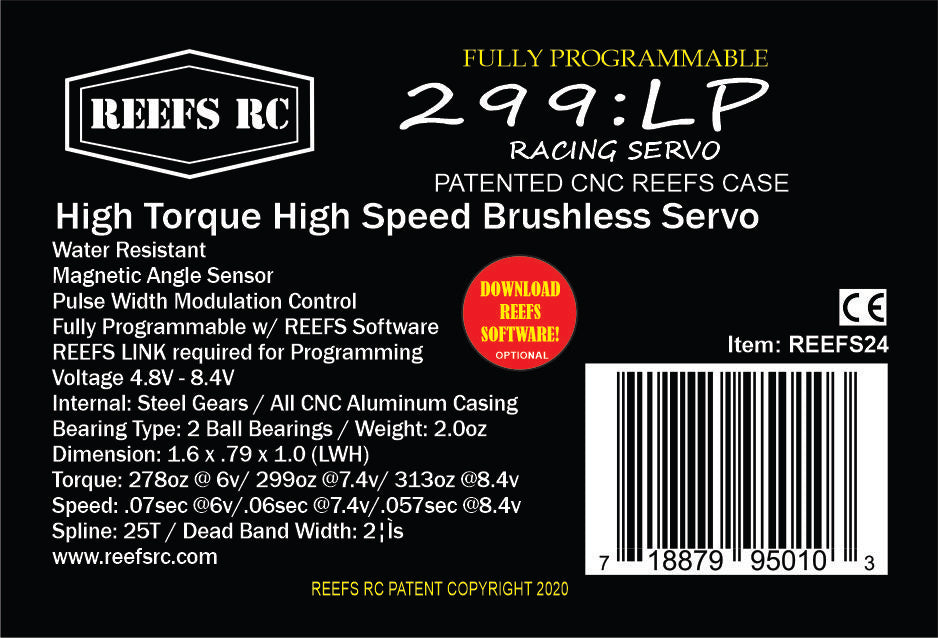 Reefs 299:LP Low Profile Racing Servo