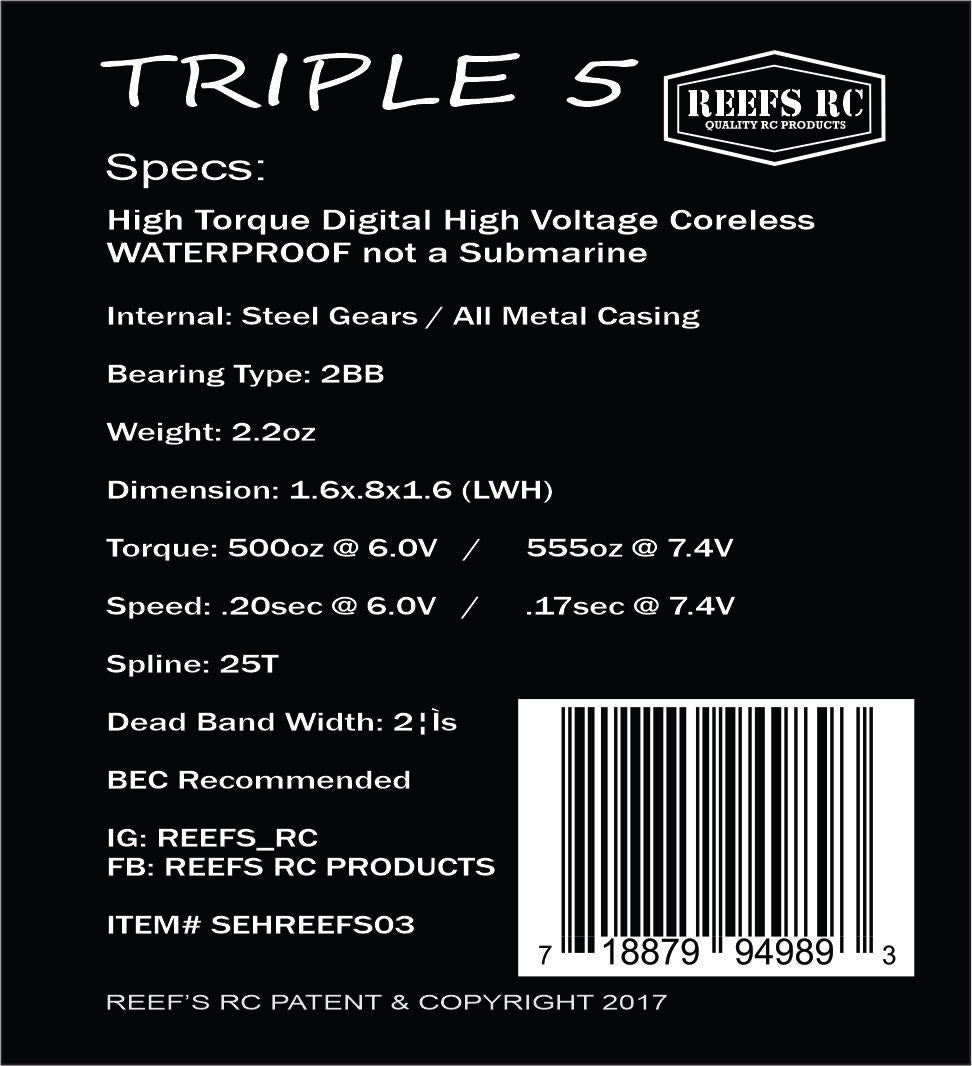 Reefs RC Triple5 V2 High Torque Servo